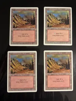 Magic The Gathering - 4x Mountain - Revised - Image 1