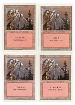 Magic the Gathering Revised Mountain A x 4 MTG Land NM - Image 1