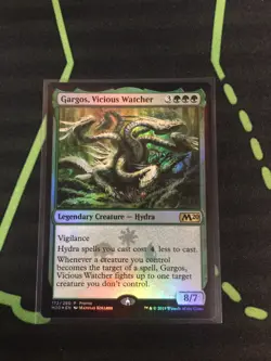 MTG Magic The Gathering Gargos, Vicious Watcher Foil Promo Hydra Green Commander - Image 1