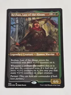 1 x FOIL ETCHED Reyhan, Last of the Abzan #534 NM Commander Legends CMR MTG - Image 1
