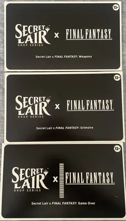 MTG Secret Lair Final Fantasy Non-Foil set Game Over, Grimoire, and Weapons New - Image 1