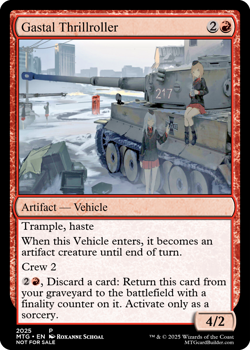 GASTAL THRILLROLLER : altered-art card for use with MTG : with sexy anime girls! - Image 1