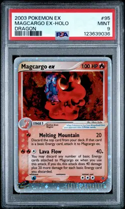2003 POKEMON EX DRAGON #95 MAGCARGO EX-HOLO PSA 9 - Image 1