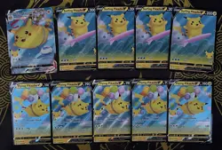 Pokemon TCG Lot of 10 Pikachu V VMax NM Full Art Ultra Rares Flying and Surfing - Image 1