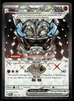 Pokemon TCG SV06: Twilight Masquerade #199/167 Cornerstone Mask Ogerpon ex NM - Image 1