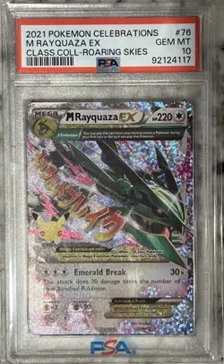2021 Pokemon Celebrations Mega Rayquaza 76/108 EX PSA 10 - Image 2