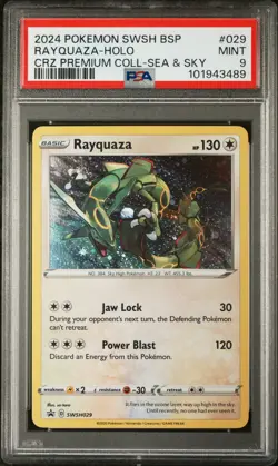 2024 POKEMON SWSH BLACK STAR PROMO #029 RAYQUAZA-HOLO PSA 9 - Image 1