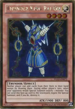Yugioh! MP Thunder King Rai-Oh - PGLD-EN075 - Gold Rare - Unlimited Edition Mode - Image 1