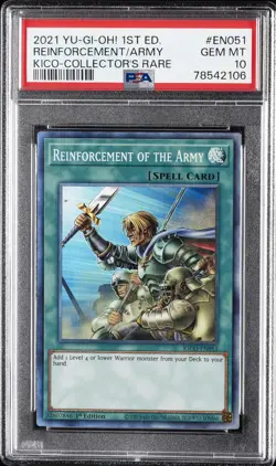 2021 YU-GI-OH! KING'S COURT #EN051 REINFORCEMENT OF THE ARMY PSA 10 - Image 1