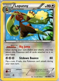 Lopunny - XY - Flashfire 85/106 Vintage Pokemon Card MP - Image 1