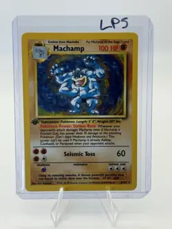 Pokemon TCG Machamp Holo Rare 1st Edition Base Set, Card 8/102, LP Condition - Image 1