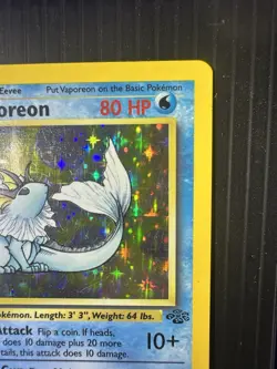 Pokemon TCG Vaporeon Jungle Holo Card 12/64 1st Edition Rare - Image 2