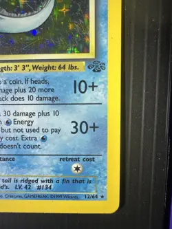 Pokemon TCG Vaporeon Jungle Holo Card 12/64 1st Edition Rare - Image 3