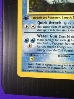 Pokemon TCG Vaporeon Jungle Holo Card 12/64 1st Edition Rare - Image 4