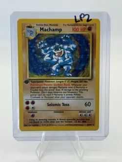 Pokemon TCG Machamp Holo Rare 1st Edition Base Set, Card 8/102, LP Condition - Image 1
