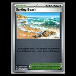 Surfing Beach 129/132 Reverse Holo - Mega Evolution Pokemon Card - Image 1
