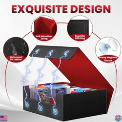 Card Storage Box For Trading Cards 1800+,Card Deck Box With 10 Dividers,6 Foam - Image 4