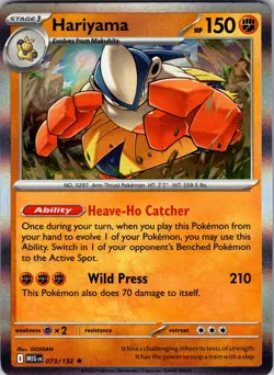 Hariyama 073/132 Holo Rare Mega Evolution Pokemon TCG - Image 1