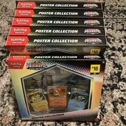 Prismatic Evolutions Poster Collection Sealed Set Of 6 Pokemon mega evolutions - Image 1