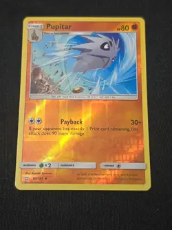Pupitar 80/181 Sun & Moon Team Up Reverse Holo Rare Pokemon TCG Light Played - Image 1