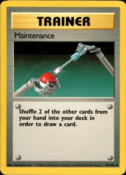 Pokemon Maintenance Base Set 1st Edition Shadowless 83/102 MP! - Image 1
