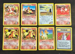 Pokemon Blaine's Common Gym Heroes set of 8 cards - Image 1