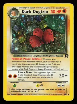 Dark Dugtrio 6/82 Holo Rare Team Rocket Pokemon Card - Image 1