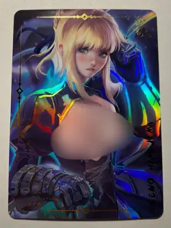 SEXY HEROINE WAIFU Saber FATE ACG PREMIUM HOLOFOIL CARD NM - Image 1