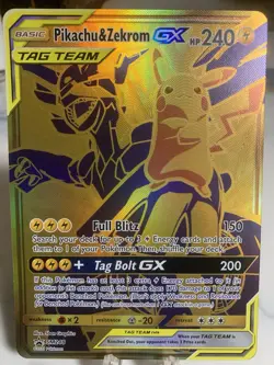 Pikachu & Zekrom GX SM248 Black Star Jumbo Promo Cards Holo TAG TEAM - Image 1