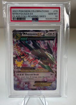 PSA 10 GEM Mega Rayquaza EX 76 Holo Pokemon Celebrations Classic Collection Card - Image 1
