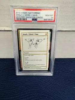 PSA 10 2019 MTG Mystery Booster Smelt/Herd/Saw Playtest Card (1st Ed. PW Symbol) - Image 1