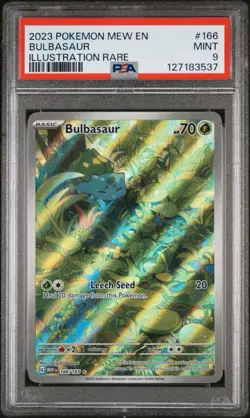 Pokemon TCG Bulbasaur 151 Illustration Rare Card 166/165 PSA 9 - Image 1