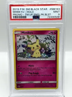 Mimikyu SM163 Holo Black Star Promo Team Up Blister Pokemon TCG Card PSA 9 MINT - Image 1