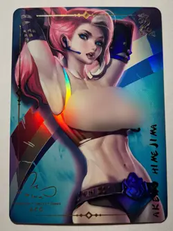 SEXY HEROINE WAIFU Pink Pop Girl ACG PREMIUM HOLOFOIL CARD NM - Image 1