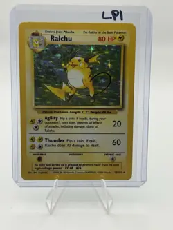 Pokemon TCG Raichu Base Set Holo Unlimited Rare Card 14/102 LP Condition - Image 1