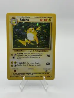 Pokemon TCG Raichu Base Set Holo Unlimited Rare Card 14/102 LP Condition - Image 2