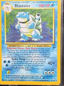 Pokemon TCG Blastoise 2nd Edition Base Set Holo Rare Card NM - Image 2