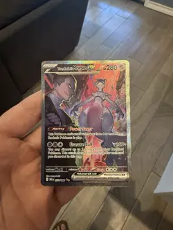 Pokemon TCG Destined Rivals Team Rockets Mewtwo EX Card 231/182 Ultra Rare - Image 1