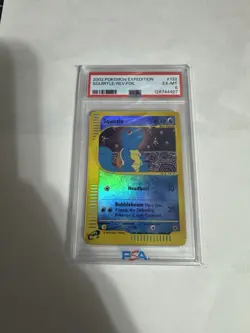 Pokemon Squirtle Card 132/165 Expedition Base Set Reverse Holo PSA 6 Graded - Image 1