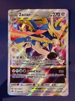 Zacian Vstar 096/159 Crown Zenith NM Full Art Ultra Rare Pokemon Card - Image 1