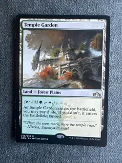 x1 Temple Garden Green/White MTG 258 RARE LAND **NEAR MINT*** - Image 1