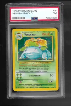 1999 Pokemon VENUSAUR HOLO 15/102 PSA 7 NM from Set Break - Image 1