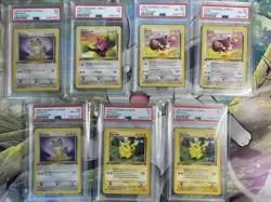 Pokemon 1999 Jungle 1st Edition Pikachu Eevee Meowth & Jigglypuff PSA Graded Lot - Image 1