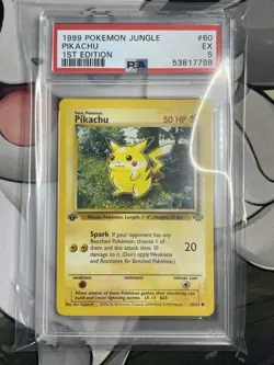 Pokemon 1999 Jungle 1st Edition Pikachu Eevee Meowth & Jigglypuff PSA Graded Lot - Image 2