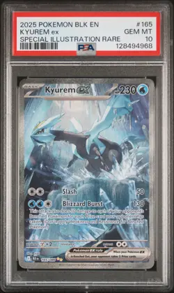 2025 POKEMON BLK EN-BLACK BOLT SPECIAL ILLUSTRATION RARE #165 KYUREM EX PSA 10 - Image 1