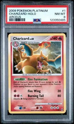 2009 POKEMON PLATINUM ARCEUS #1 CHARIZARD-HOLO PSA 8 - Image 1