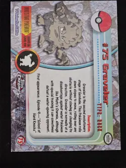 2000 TOPPS CHROME POKEMON T.V. #75 GRAVELER Holo Foil - Image 3
