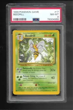 1999 Pokemon BEEDRILL 17/102 PSA 8 NM-MT from Set Break - Image 1