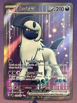 ULTRA RARE HOLO Absol EX 214/197 NM - Full Art Obsidian Flames Pokemon Card - Image 1