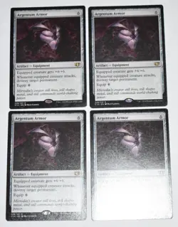 4X ARGENTUM ARMOR Artifact COMMANDER 2014 Rare MAGIC GATHERING CARD1 - Image 1